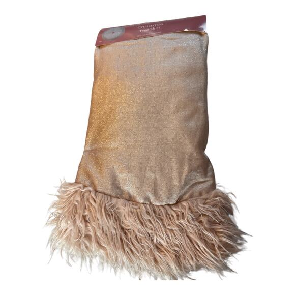 Providence Exclusively At Home New Rose Gold Fringe Tree Skirt 48" Diameter - Picture 1 of 5